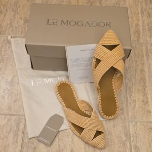 NIB Le Mogador Women's Beige Woven Flats